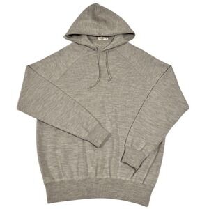 Suitsupply Men's L Grey Merino Wool Hoodie